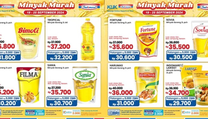 Beli Minyak Goreng Murah di Indomaret Hari Ini 22 September 2024, Filma Pouch 2 Liter Cuman Rp30.200