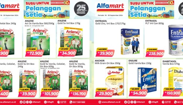 Beli Susu Favorit di Alfamart Lebih Murah Hari Ini 25 September 2024, Entrasol Vanila Kaleng Hanya Rp238.900