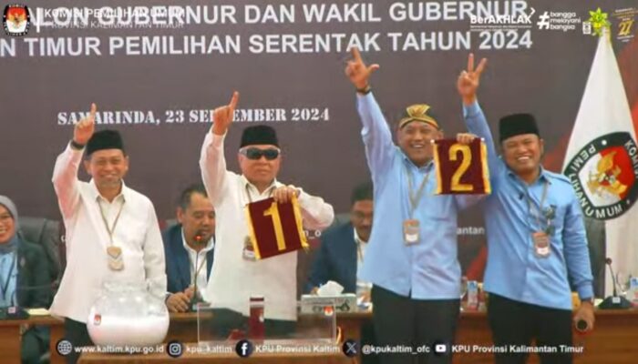 Hasil Pengundian Nomor Urut Pilgub Kaltim 2024: Isran-Hadi Nomor 1, Rudy-Seno Nomor 2