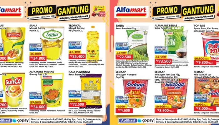 Beli Beras dan Minyak Goreng Lebih Murah di Alfamart Hari Ini 1 Oktober 2024, Sunco Pouch 2 Liter Hanya Rp35.700