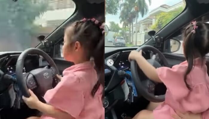 Viral di Medsos Video Seorang Gadis Kecil Diajari Menyetir Mobil, Begini Penjelasan Orangtua Anak