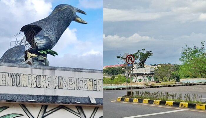Tugu Burung Tiung di Paser Kaltim Bolong, Butuh Dana Rp300 Juta untuk Perbaikan