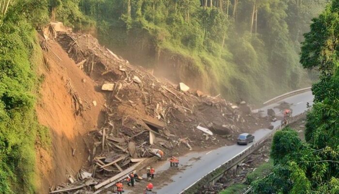 Pemangkasan Tebing untuk Tangkal Longsor Kuburan China di Samarinda Kaltim