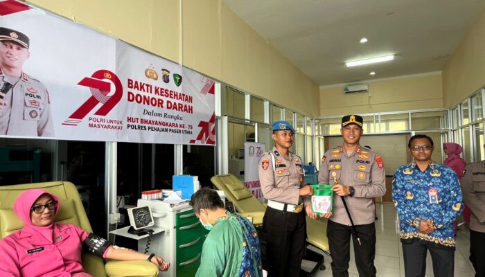 ‎Polres PPU Donor Darah Massal di HUT Bhayangkara ke-79: Wujud Kepedulian Polri untuk Sesama