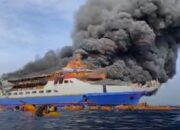 ‎BREAKING NEWS! Kapal KM Barcelona V Terbakar di Laut Talaud, Penumpang Selamatkan Diri