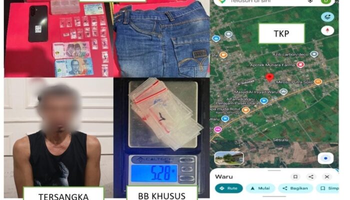 Polres PPU Bongkar Peredaran Sabu di Waru, 16 Paket Diamankan dari Pria 47 Tahun