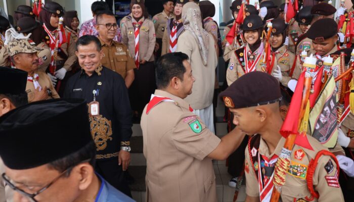 Lepas 71 Kontingen Pramuka ke Jamnas XII, Mudyat Noor: Jaga Nama Baik Daerah